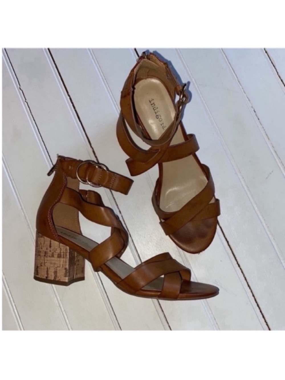 Indigo Rd. Block Heels Cognac Size 8.5